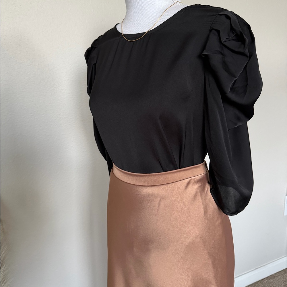 NWT Ces Femme - Black Princess Sleeve Blouse - 2 - Picture 7 of 17